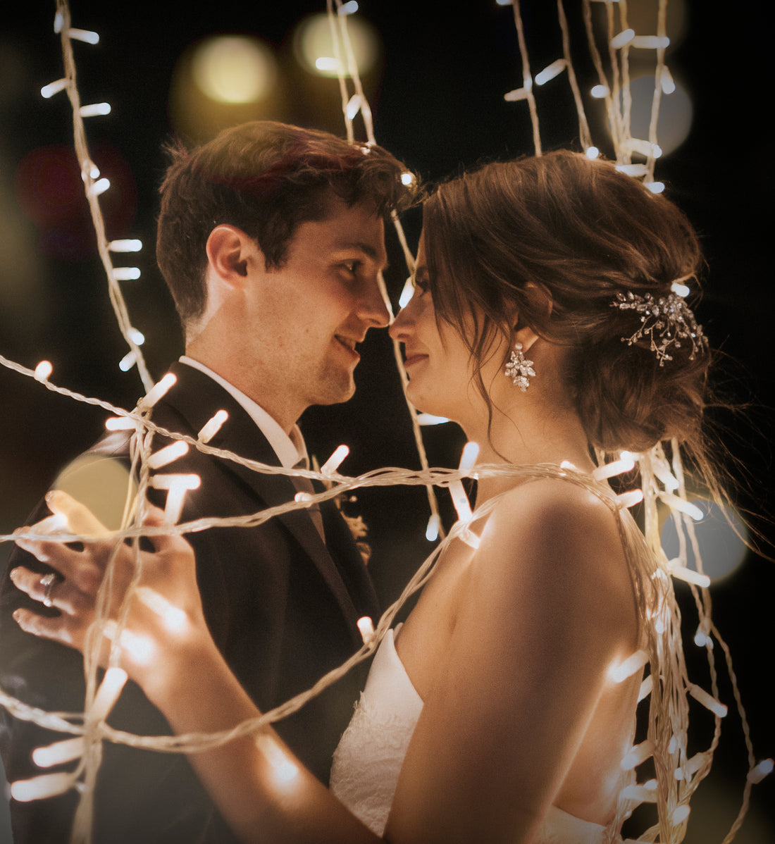 Real bride, Hermione Harbutt, brunette bride, up do, hair accessories, headdress, headpins, radiance, bracelet, chandeliers, earrings, inspiration, wedding, Swarovski crystal, Samantha Hook Photography.
