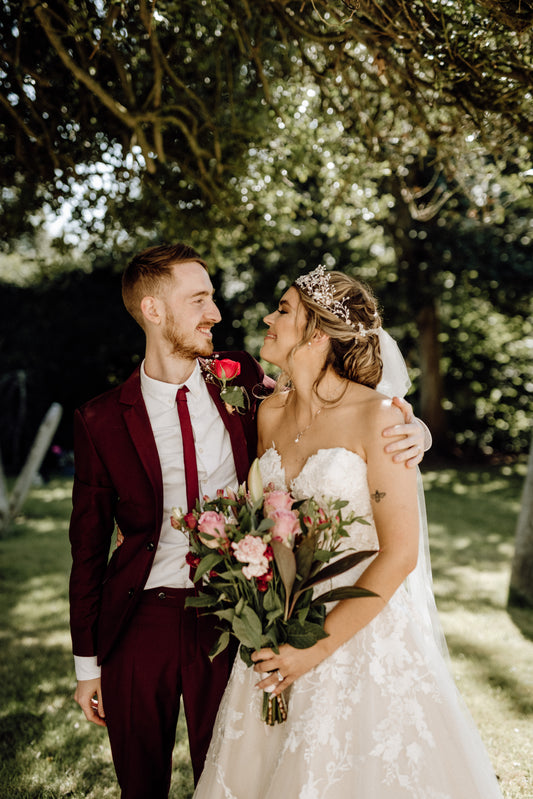 Real bride, Hermione Harbutt, Bespoke, accessories, Sakura Crown, brunette bride, blush, pink, hair accessories, headpiece, inspiration, wedding, Crystal, pearl