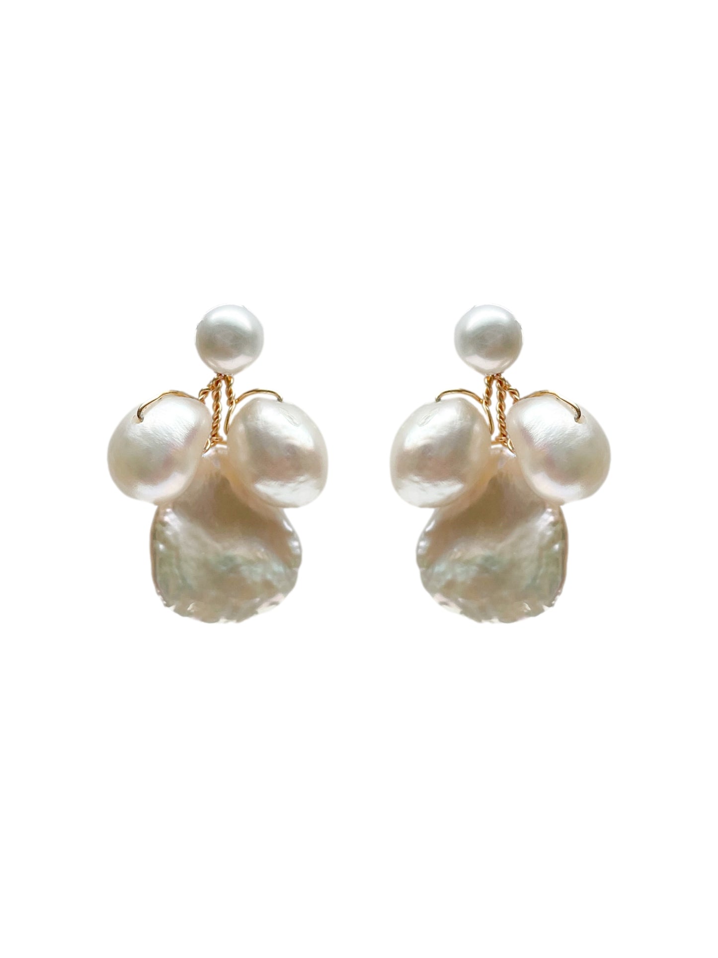 Beatrice Pearl Earrings - Gold