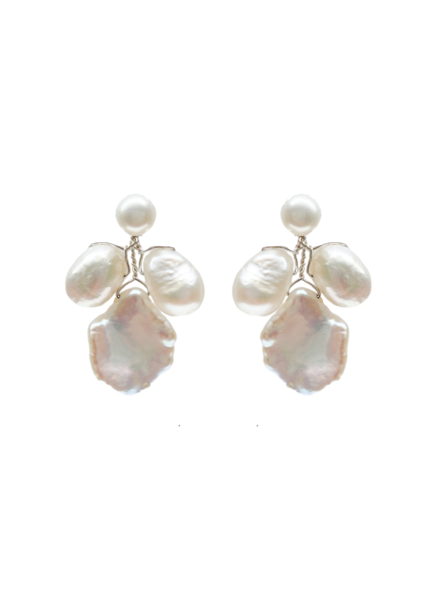 Beatrice Pearl Earrings - Silver