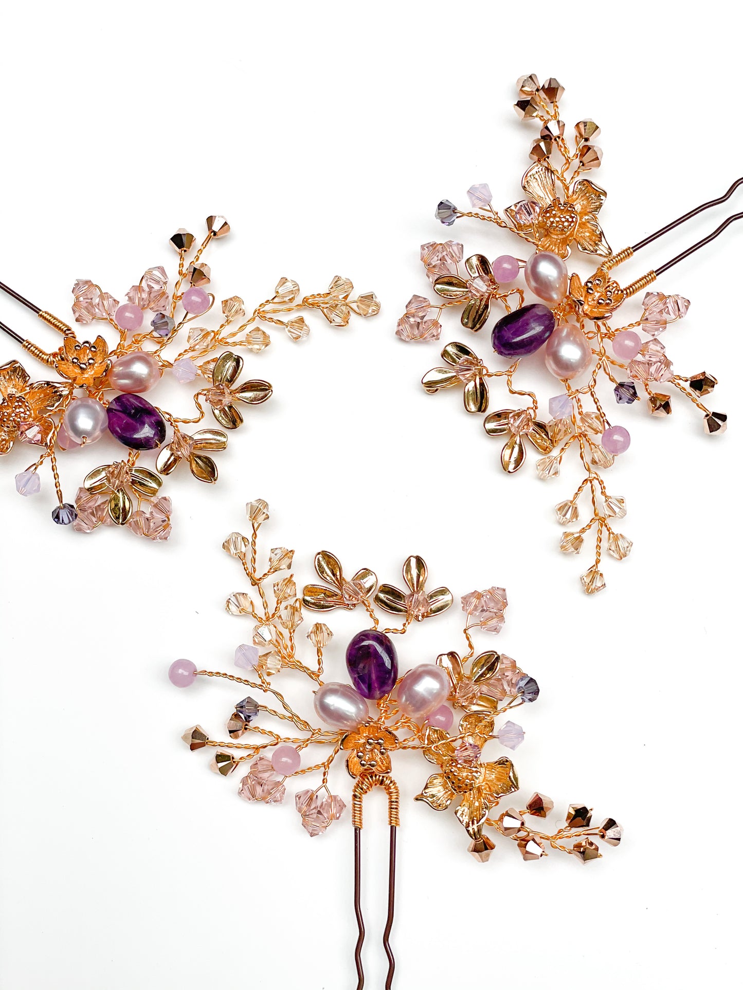 Lilac Blooms Hairpins