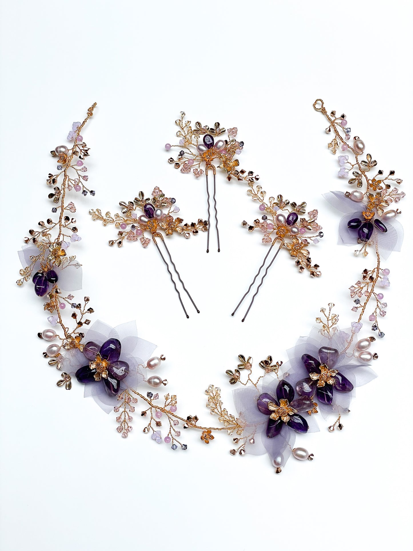 Lilac Blooms Hairpins
