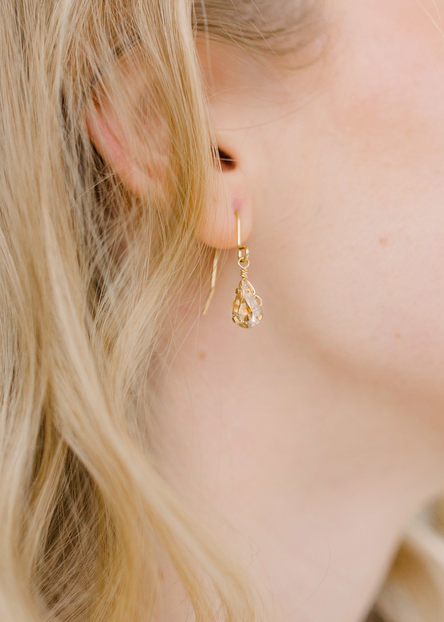 Paris Drop Champagne Earrings