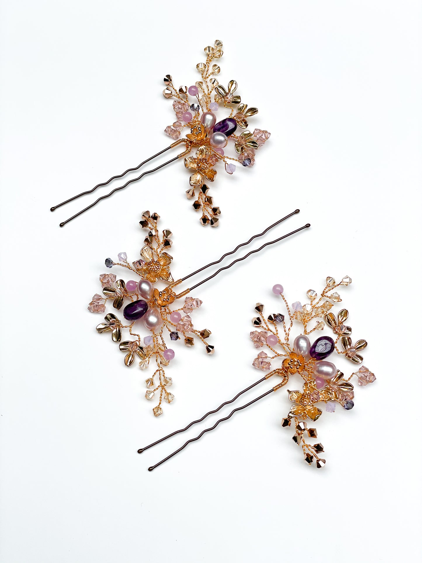 Lilac Blooms Hairpins