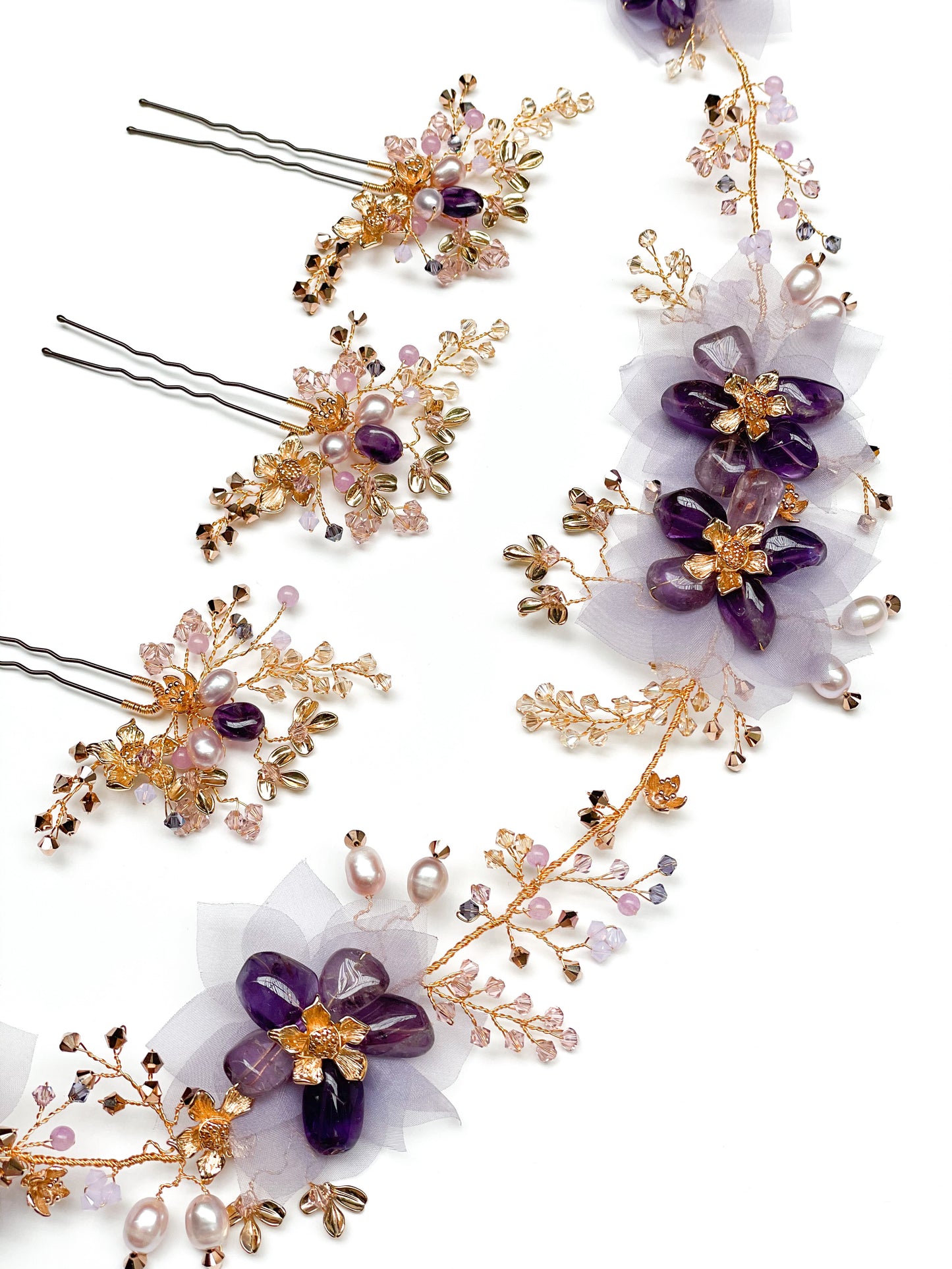 Lilac Blooms Hairpins