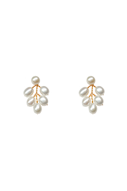 Kensington Grande Pearl Earrings - Silver