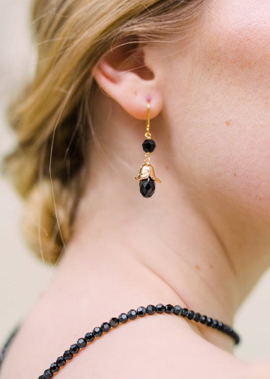 Reign Black Earrings