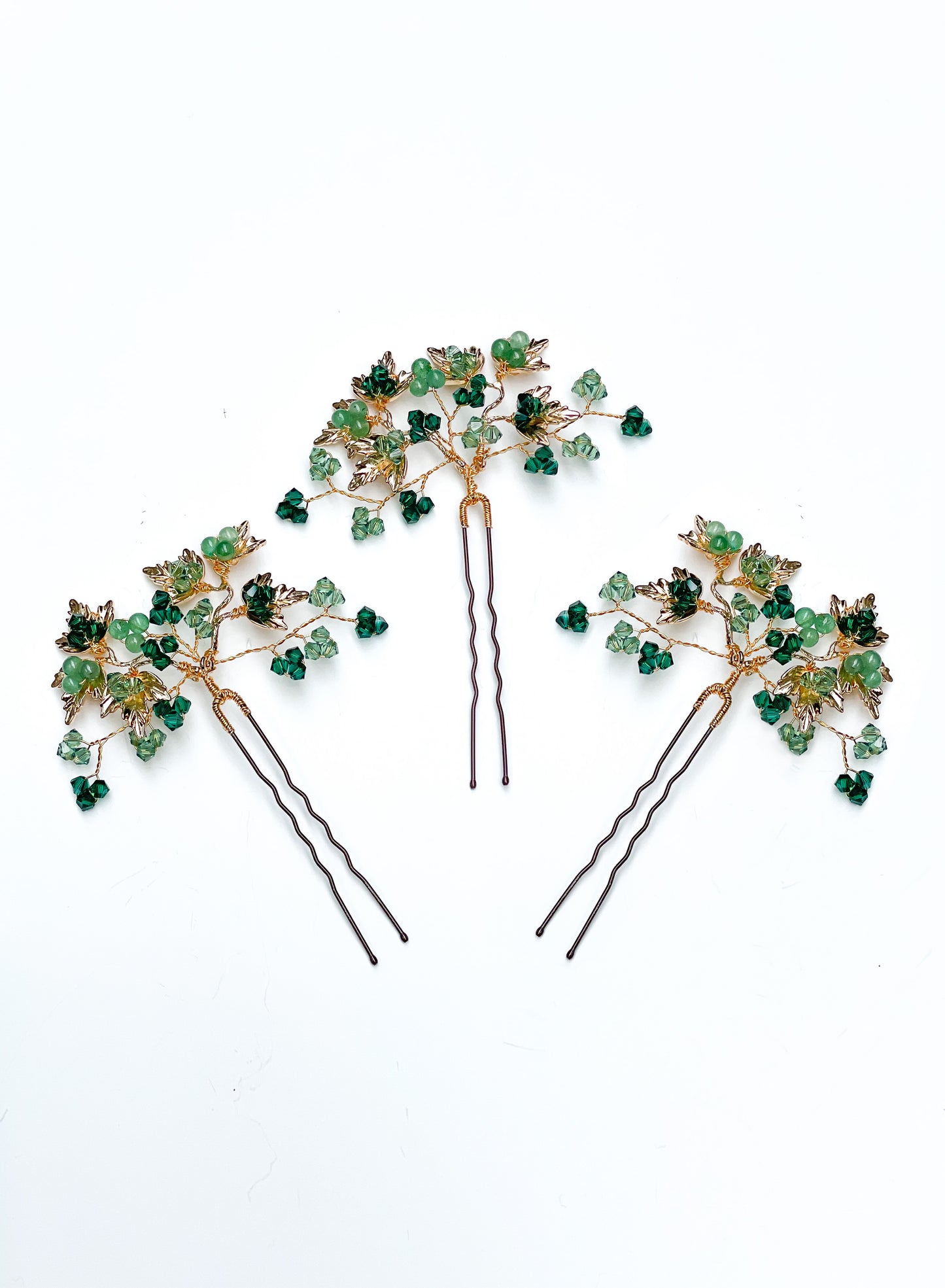 Ivy Emerald Hairpins