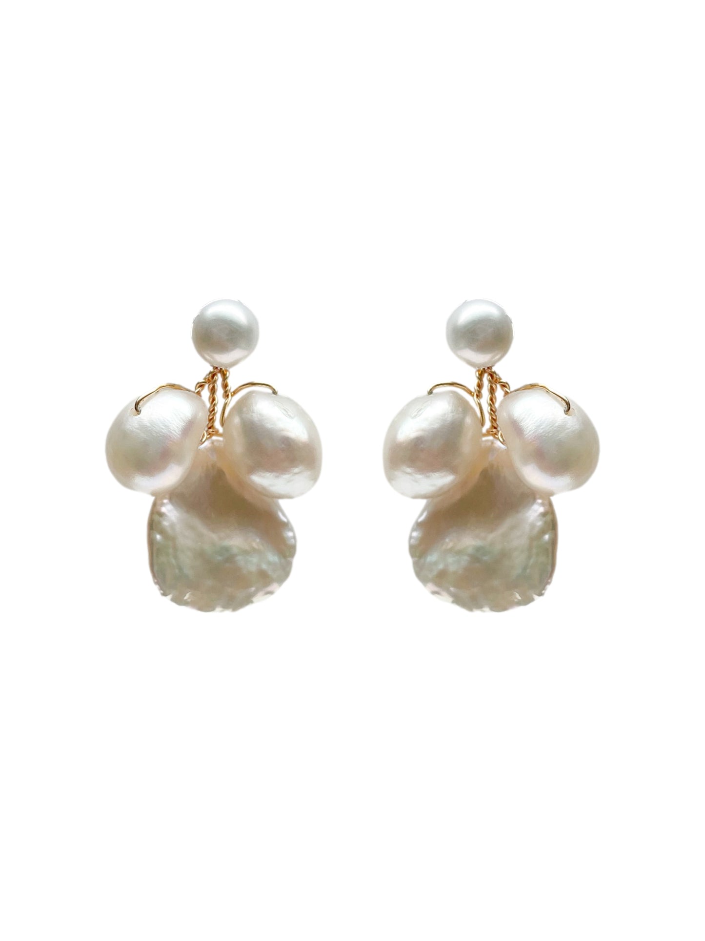 Beatrice Pearl Earrings - Gold