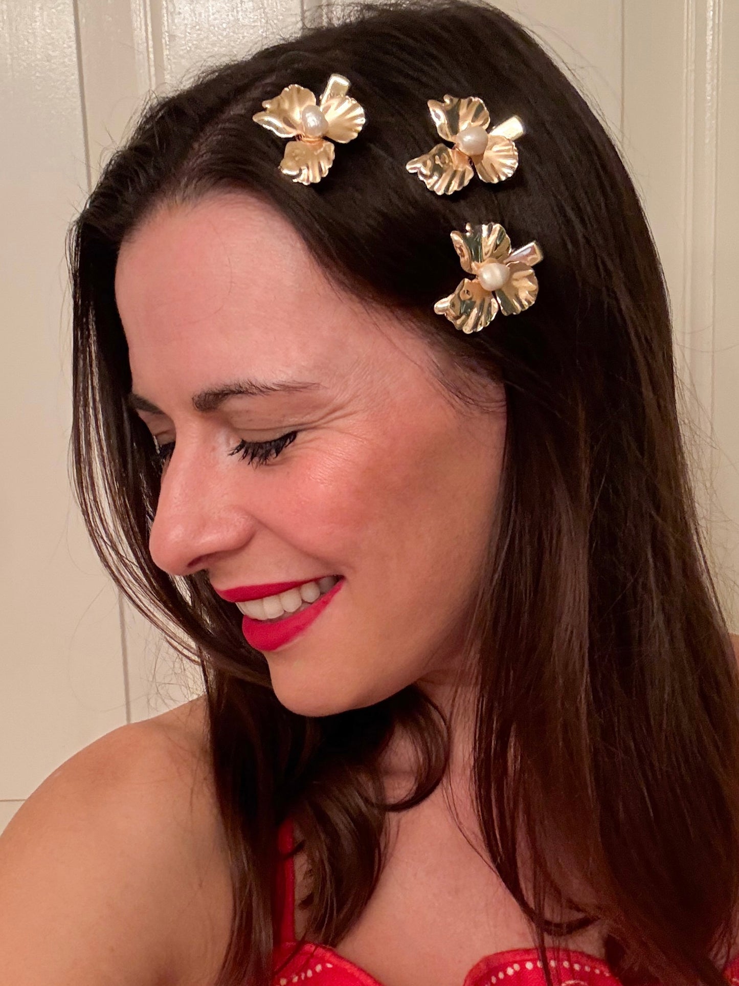 Orchid Pearl Hair Clips