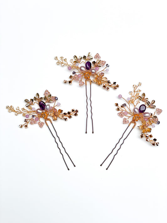 Lilac Blooms Hairpins