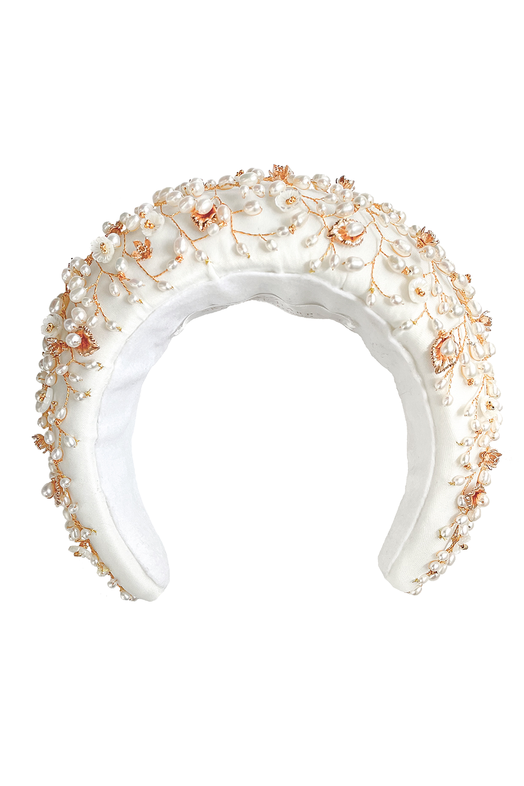 Aurora Headdress - Golden Freshwater Pearl and Mother of Pearl Bridal ...