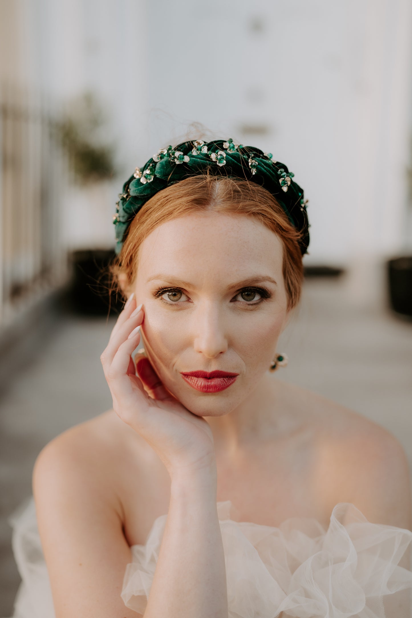 Velvette Emerald Headdress