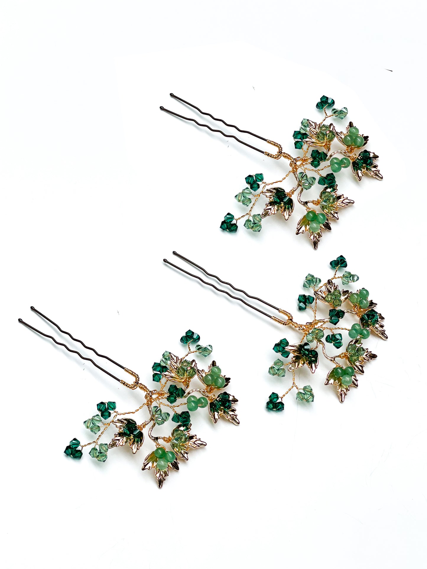 Ivy Emerald Hairpins