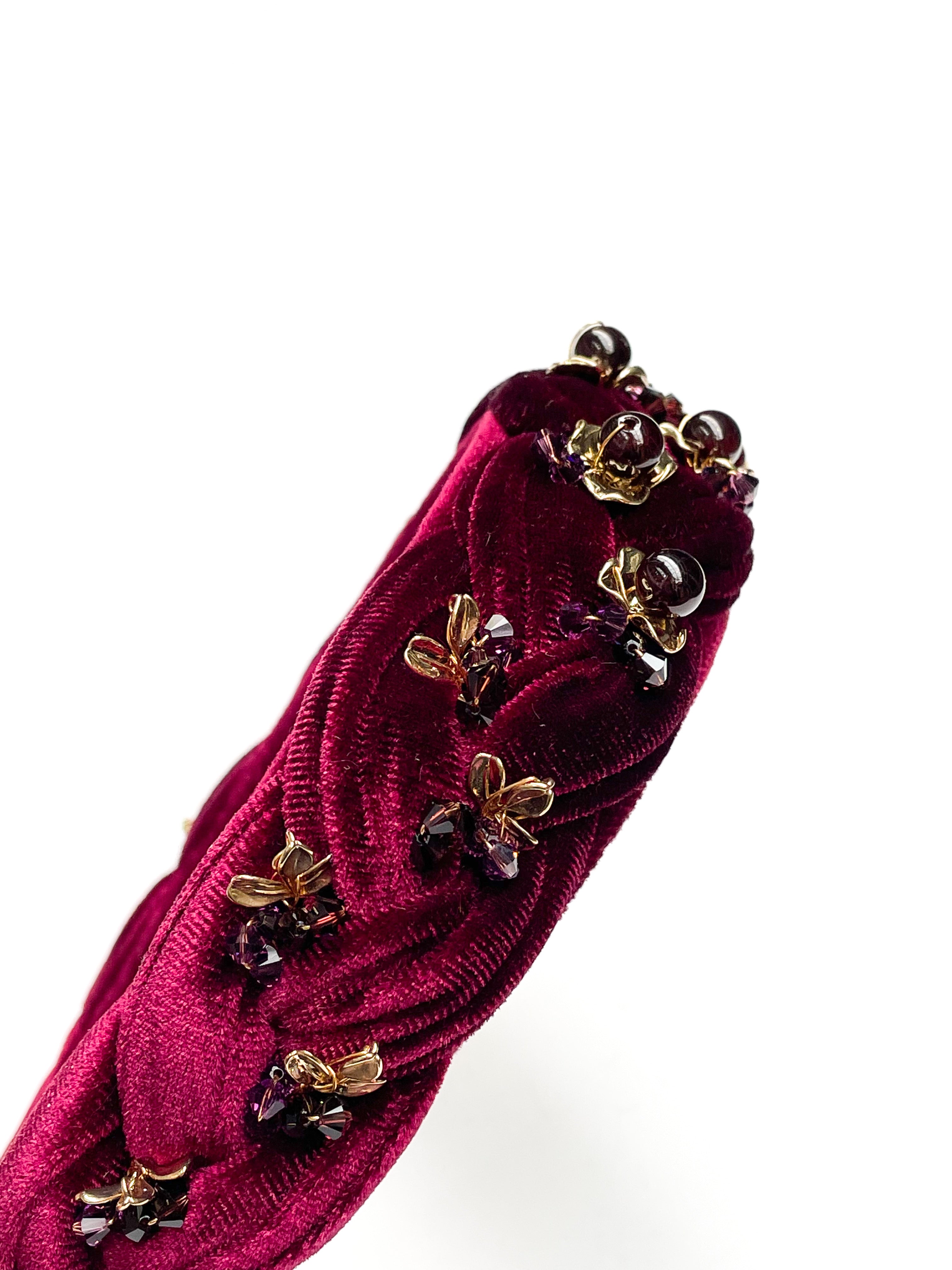 Velvette Berry Headdress - Luxurious Velvet Plait with Swarovski ...