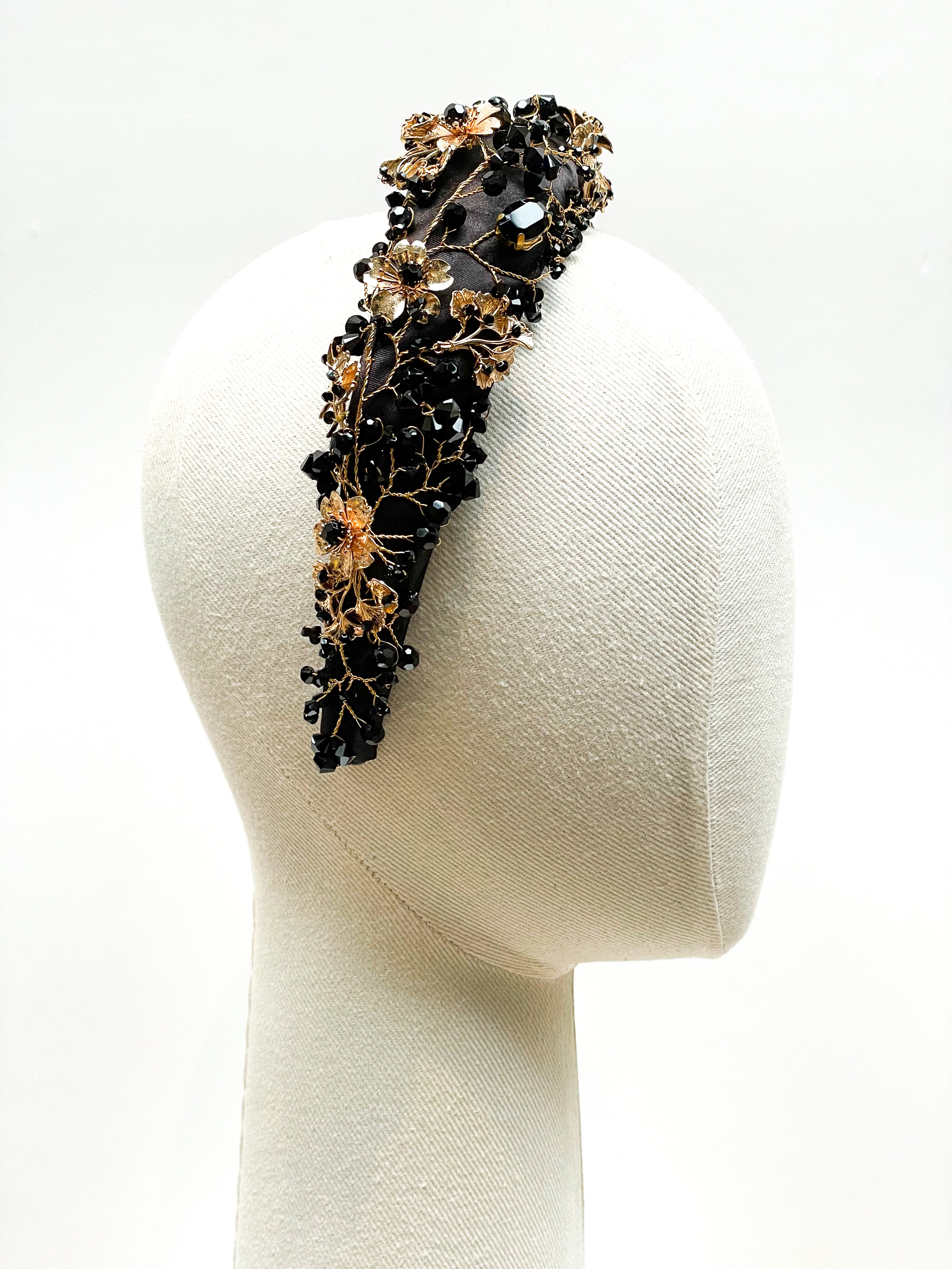 Black and best sale gold hair accessories